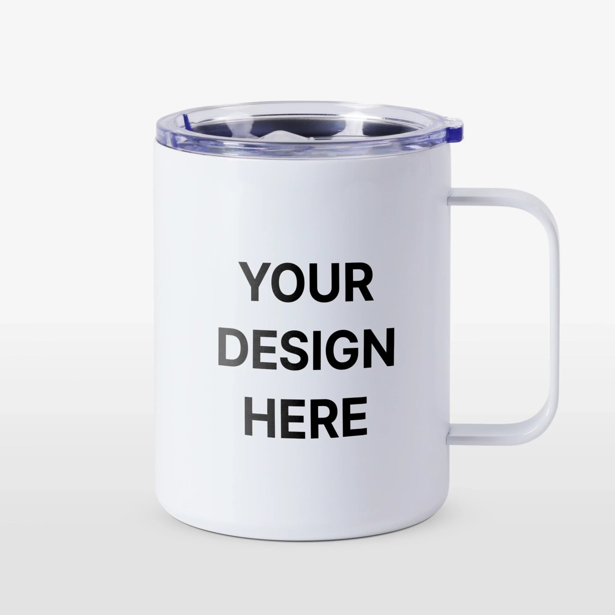 12oz white stainless steel blank tumbler with handle - your design here