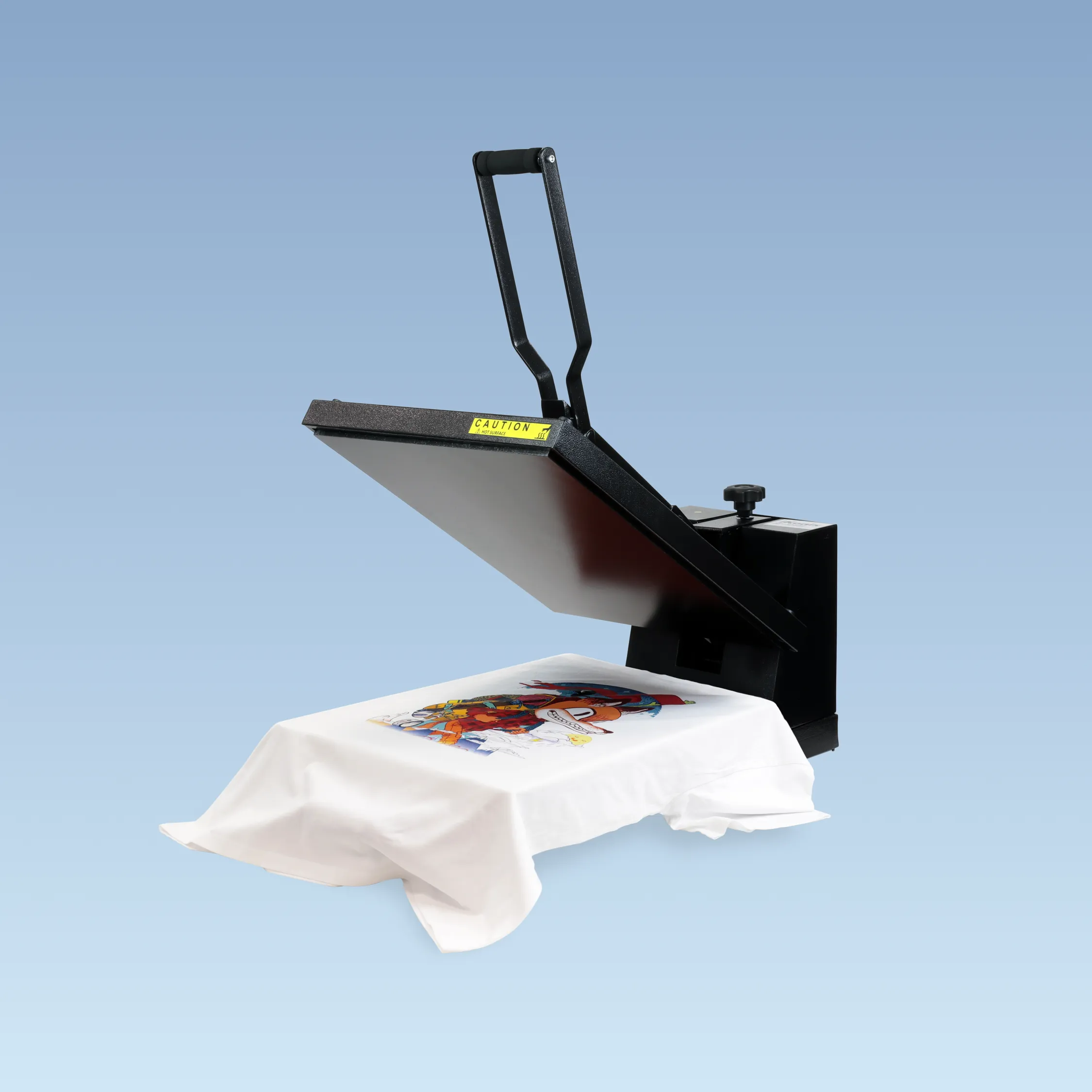 iKonix Flat Heat Press - open with tshirt 