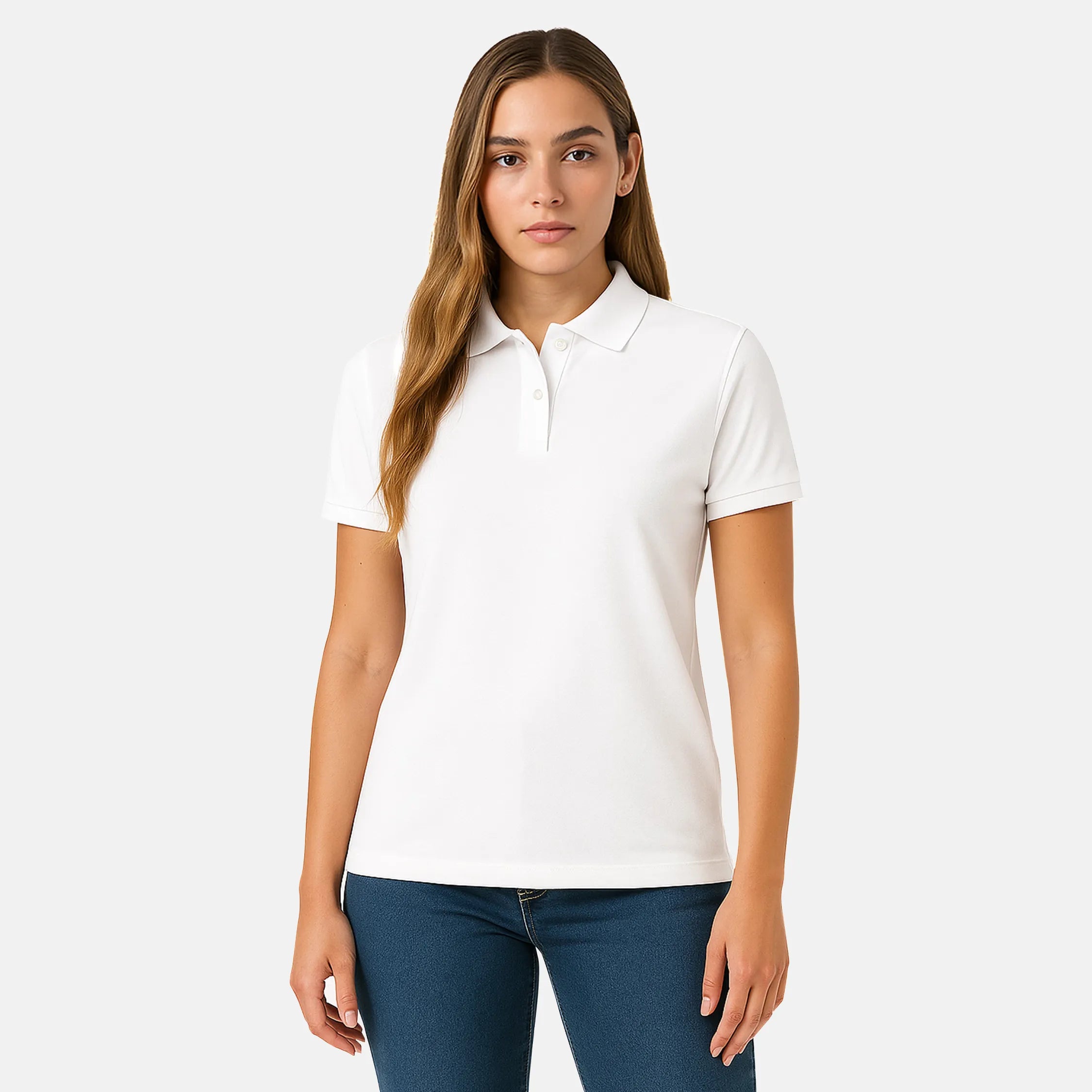 womenswhite blank polos