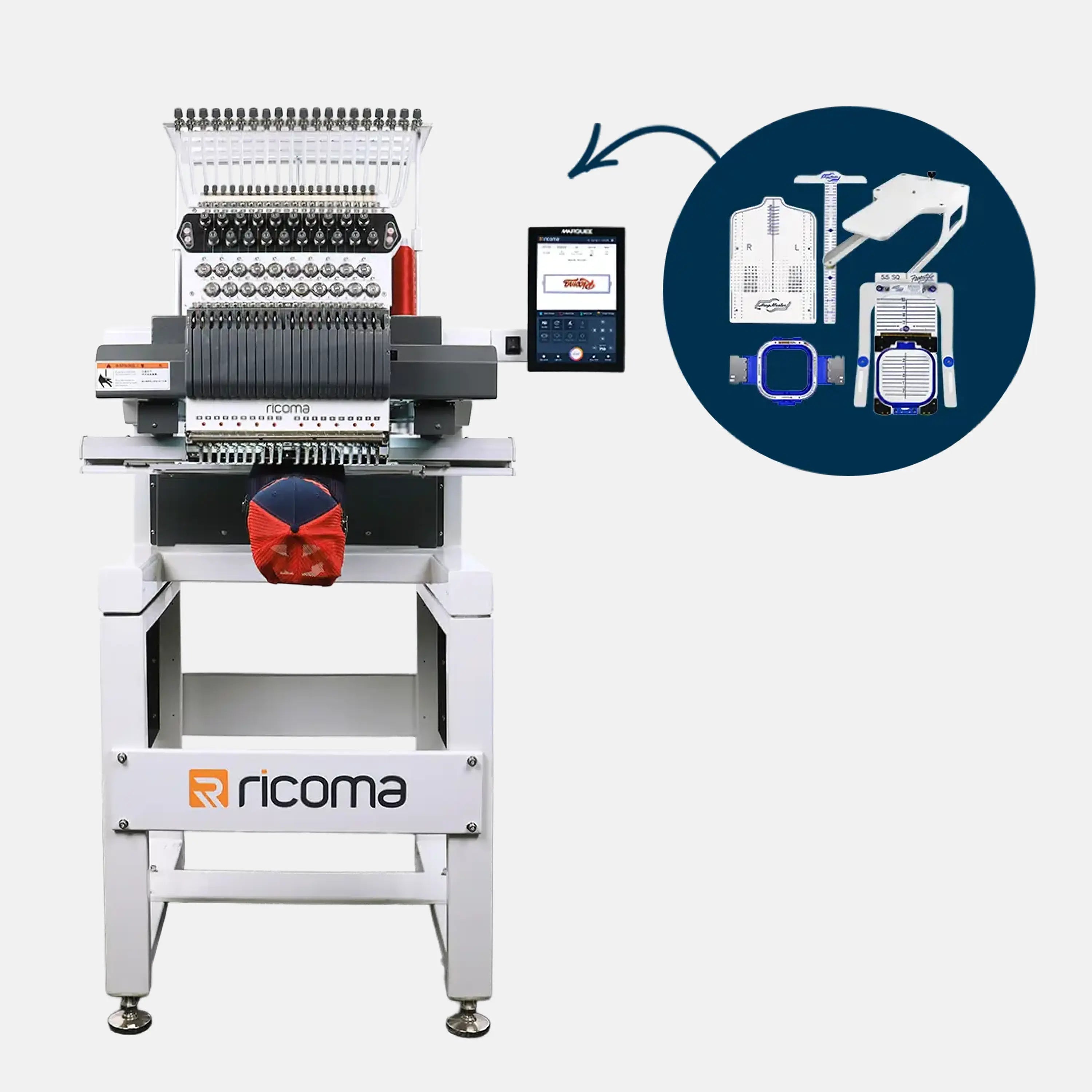 Marquee 2 Series 20-Needle Commercial Embroidery Machine with 10.1" Touchscreen Panel